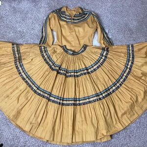 Vintage 1950’s Desert Flower Circle Skirt & Blouse New Mexico XS/SM
